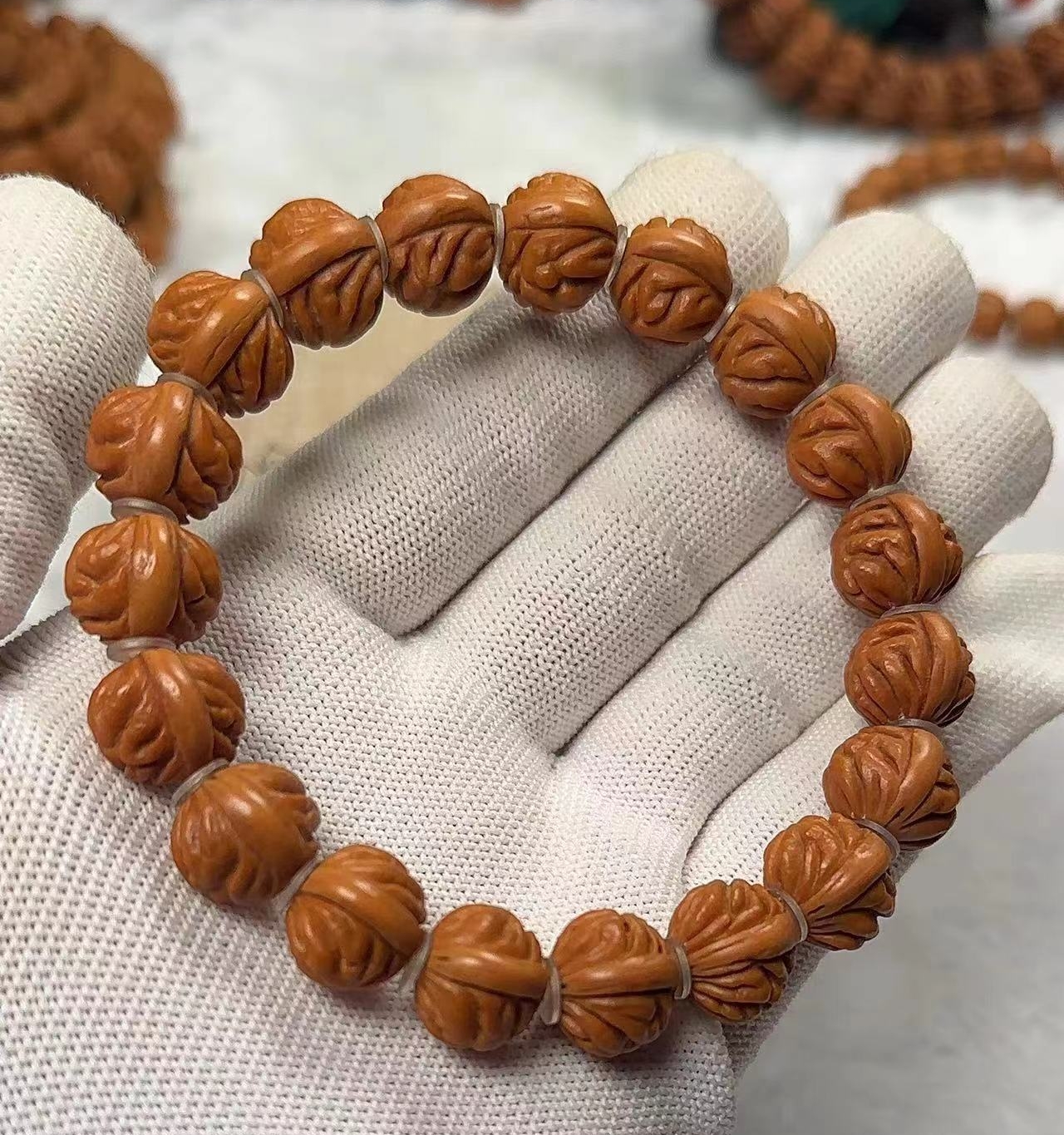 （精品文玩）秦岭野生龙纹桃核聚宝盆单圈