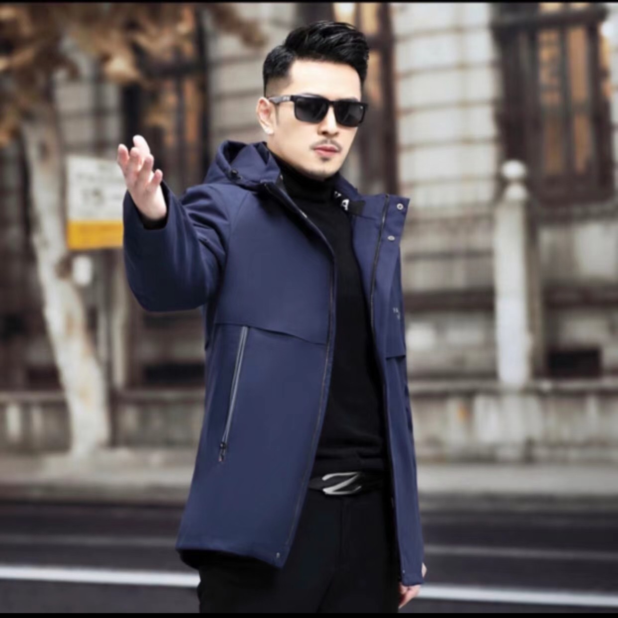 【聚盈服饰】2023男装保暖时尚休闲百搭版活帽可脱卸外套男款男士