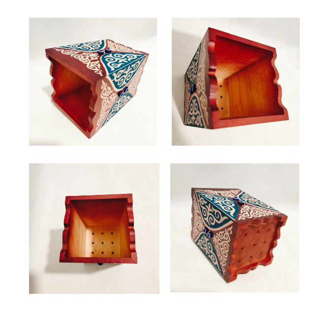 AKSARAY民族风 方形复古家用手工中式高档筷子架精致防霉筷子筒