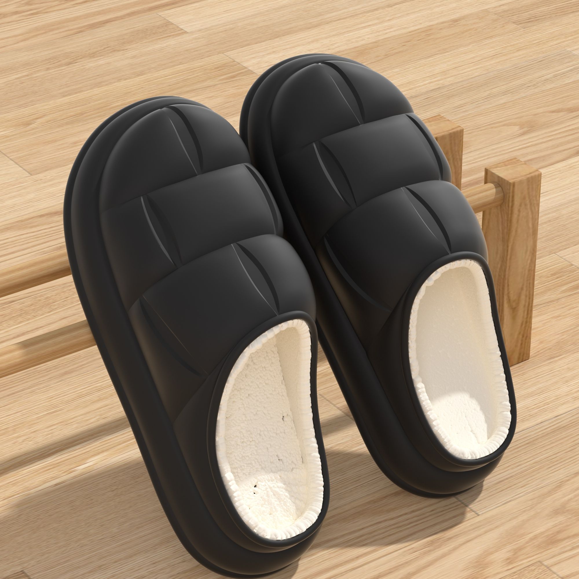 花瓣棉拖鞋男冬季外穿2025新款室内居家加绒保暖防滑情侣防水棉拖