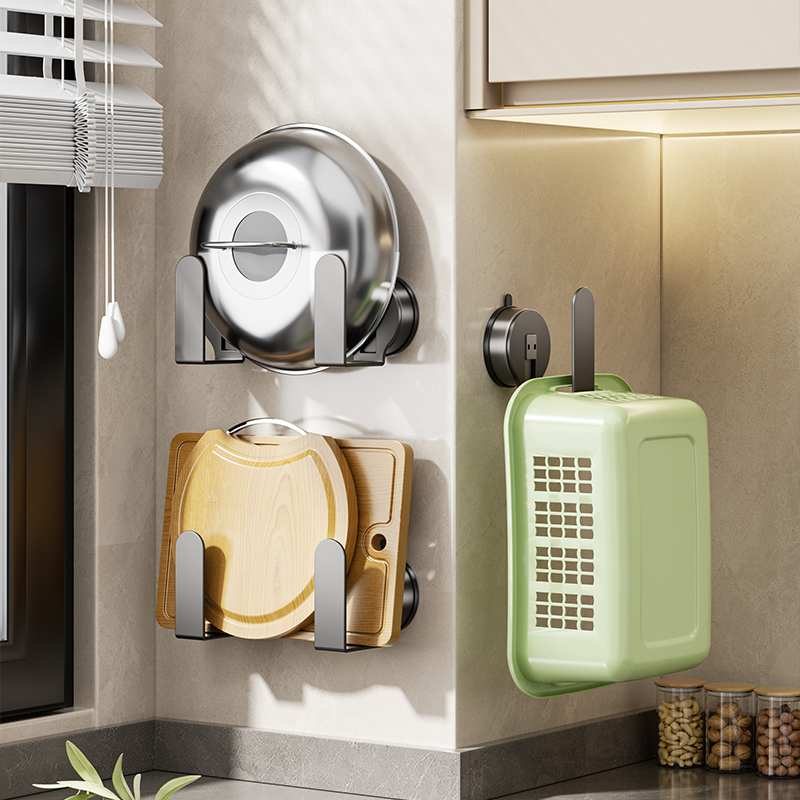 锅盖架子免打孔壁挂式厨房置物架墙上收纳神器砧板案板菜板放置架