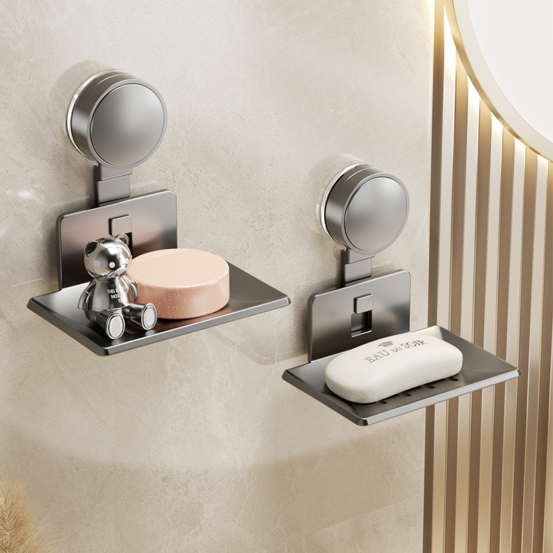 浴室肥皂盒吸盘壁挂式墙上沥水盘卫生间香皂肥皂置物架皂碟家用