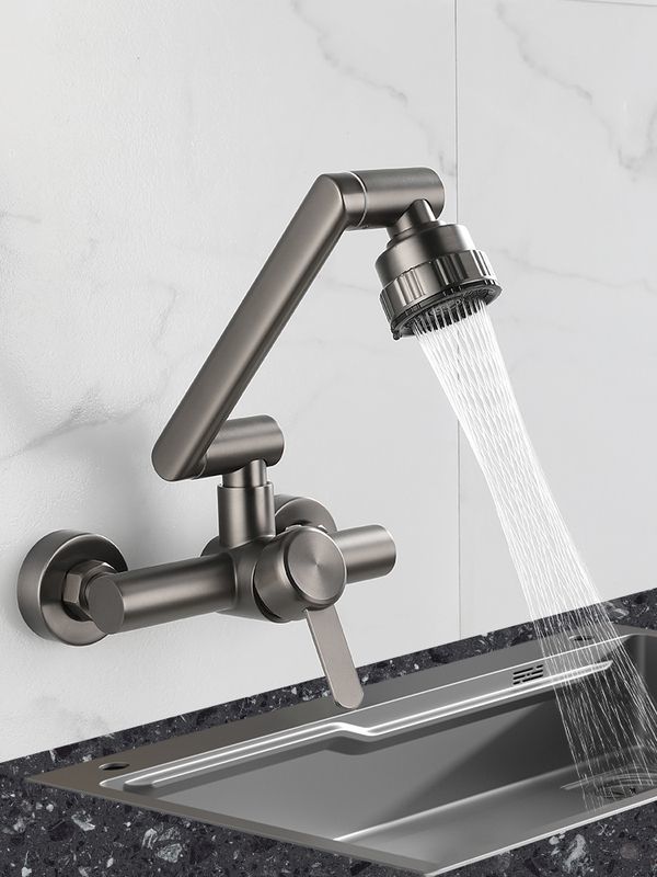 入墙式冷热水龙头厨房洗衣池阳台洗脸盆万向招财猫混水阀