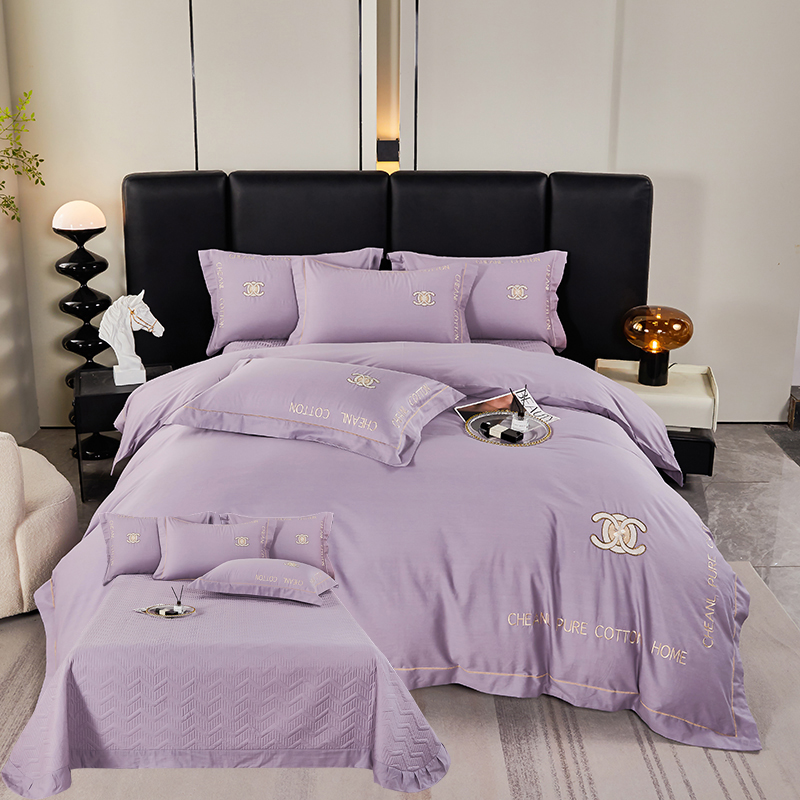 冬季加厚100全棉纯棉床盖四件套欧式高端刺绣绗缝夹棉床单床罩款