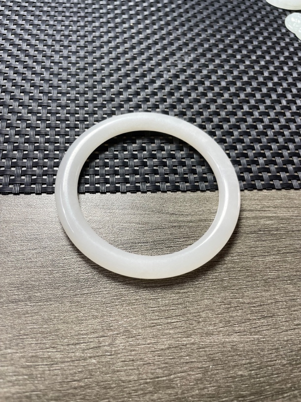 和田玉 白玉手镯 扁条 57.5圈口