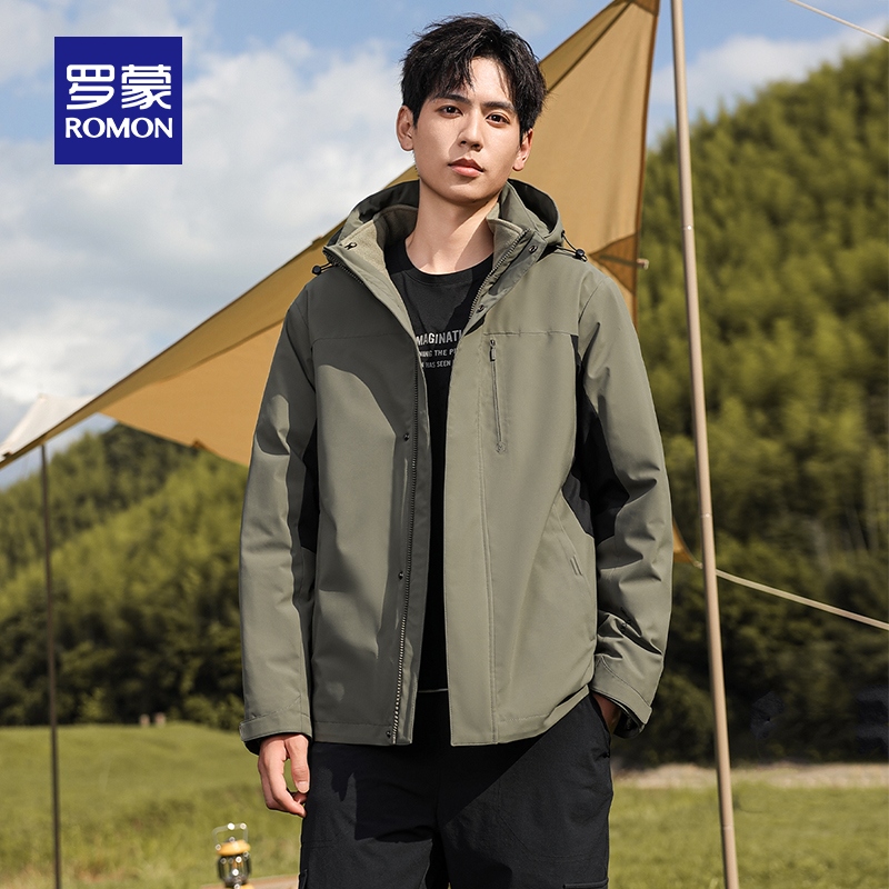 【鹅绒一衣五穿】罗蒙男士商务短款羽绒服2025冬季新款石墨烯外套男