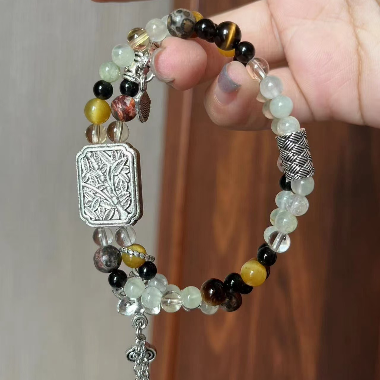 葡萄石x黄虎眼 天然水晶 多样性发其一 礼盒装 F010