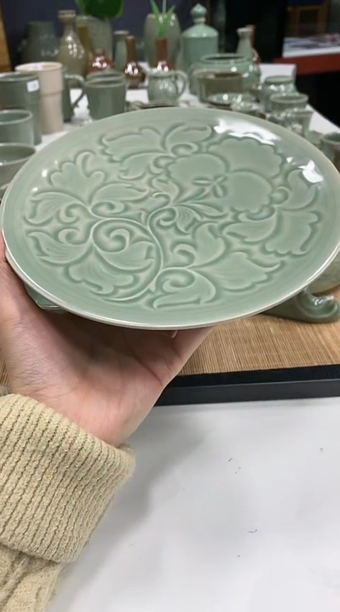 【闪购商品】陶瓷杯W微瑕】牡丹平盘】TB006  2只