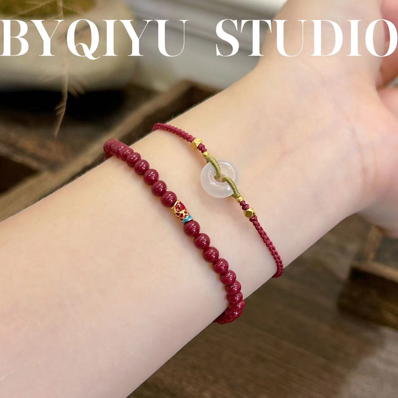 玉髓跑环平安扣手链玉髓随机发颜色微差多样性发