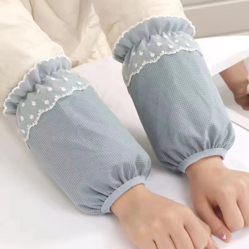 护袖蕾丝花边秋冬袖套2023新款羽绒服防污学生短款耐脏办公室套袖