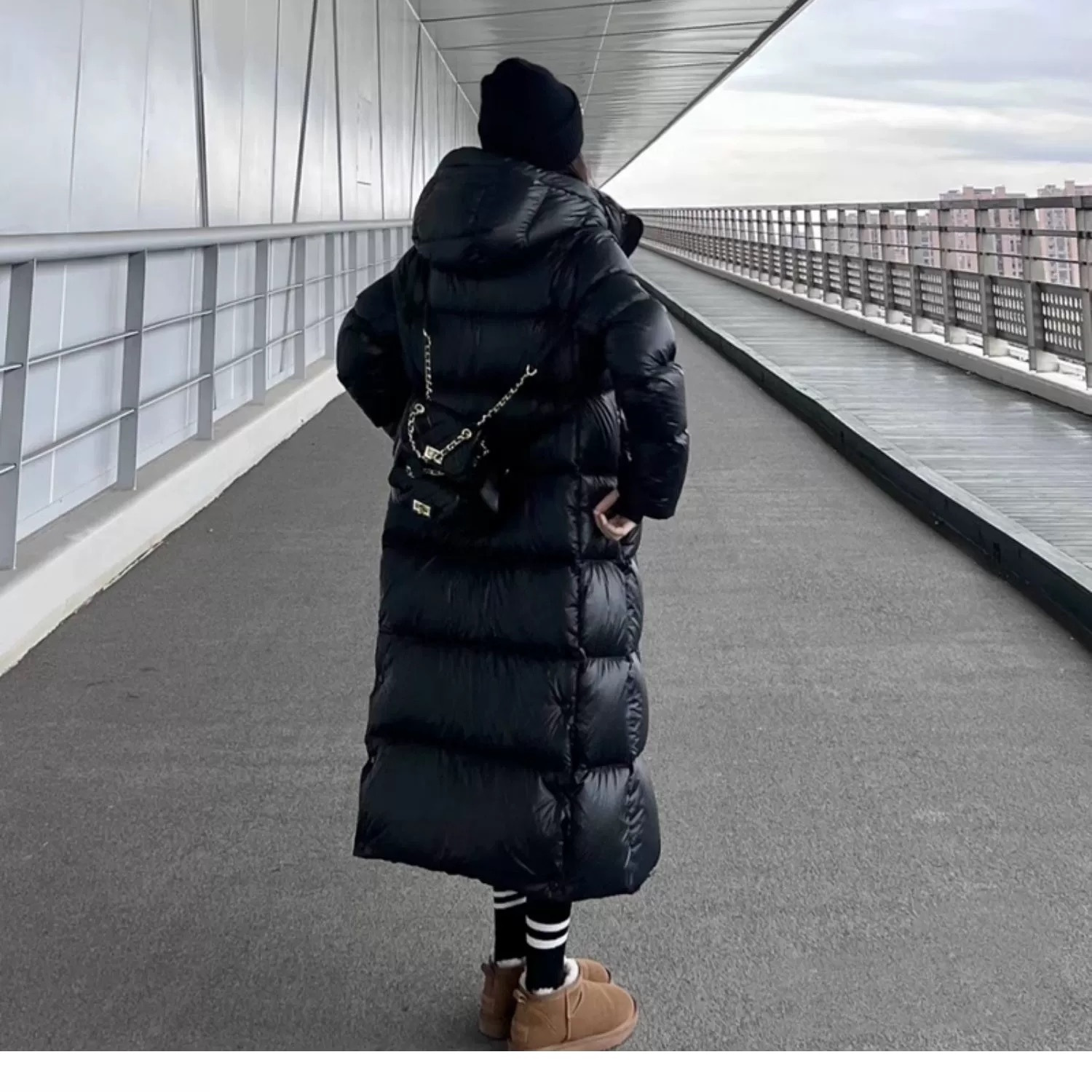 【小扬哥甄选】新款黑金羽绒羽绒服长款加厚过膝过膝男女情侣款黑