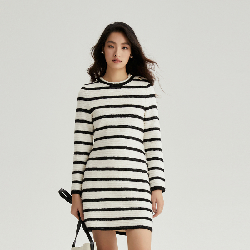 OBEG欧碧倩时尚条纹针织连衣裙10464046