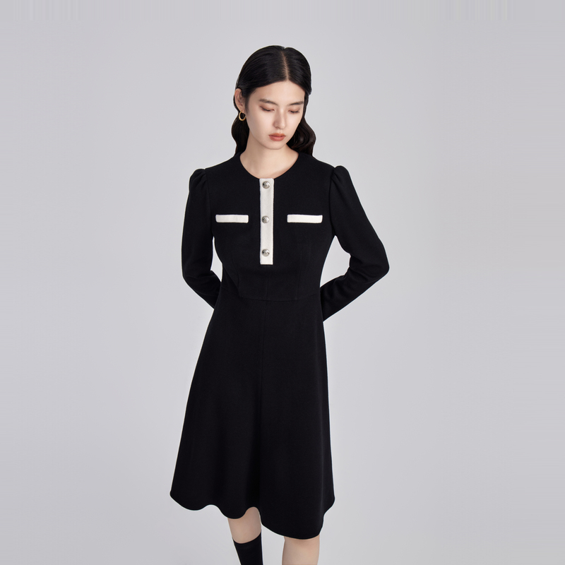 OBEG欧碧倩撞色针织连衣裙10444119