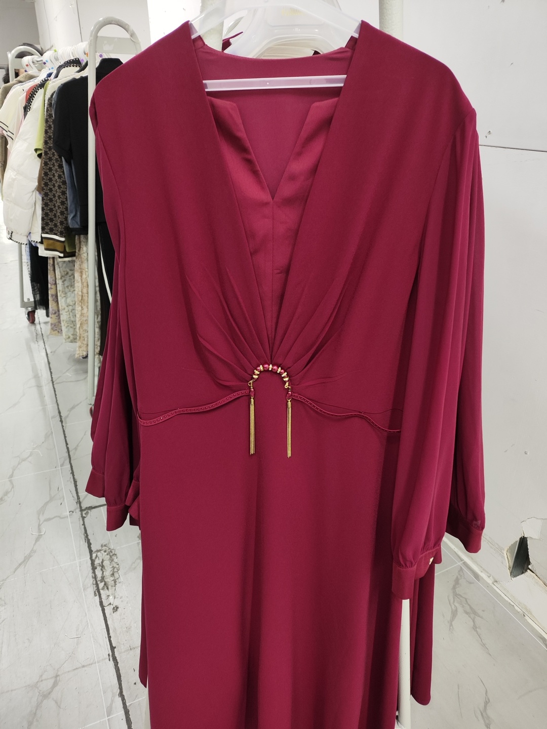 L021女装连衣裙显瘦气质长袖时尚百搭女士收腰休闲2023A021