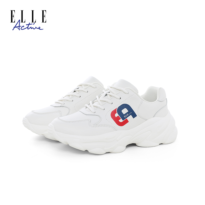 ELLE Active女装时尚百搭新休闲时尚运动厚底老爹鞋透气防滑鞋子