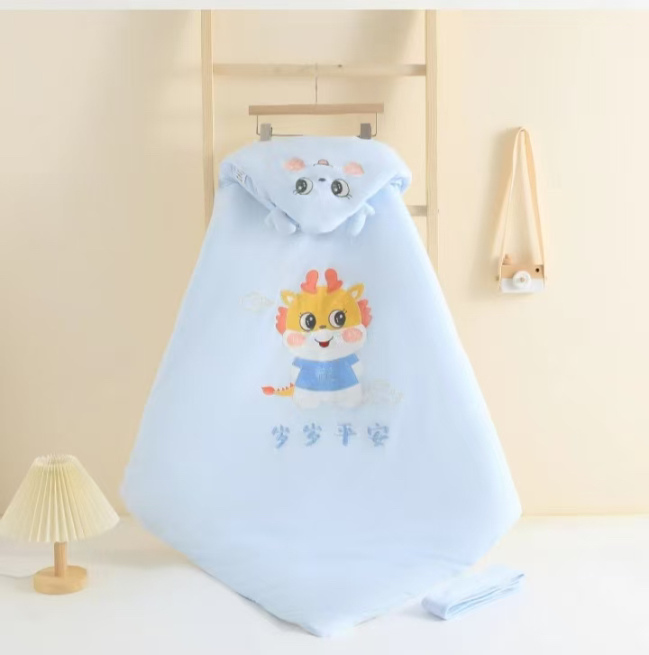 新生儿加厚加大脱胆抱被婴儿外出包被1米x1米