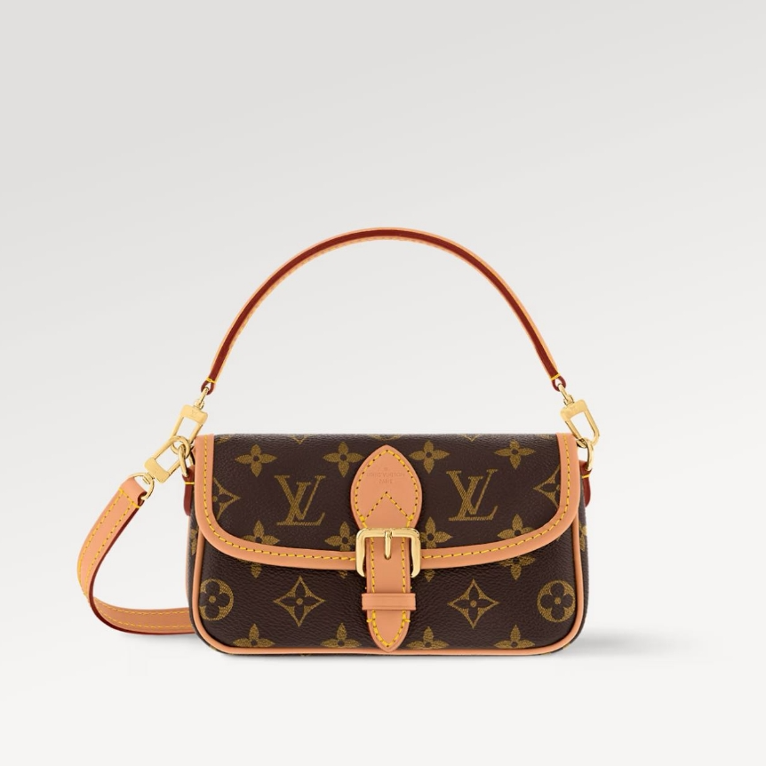 全新未使用 LouisVuitton/路易威登 老花法棍nano单肩斜挎腋下包