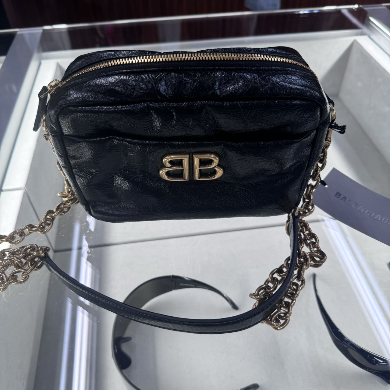 全新未使用 Balenciaga/巴黎世家 新款 Monaco xs黑金相机包