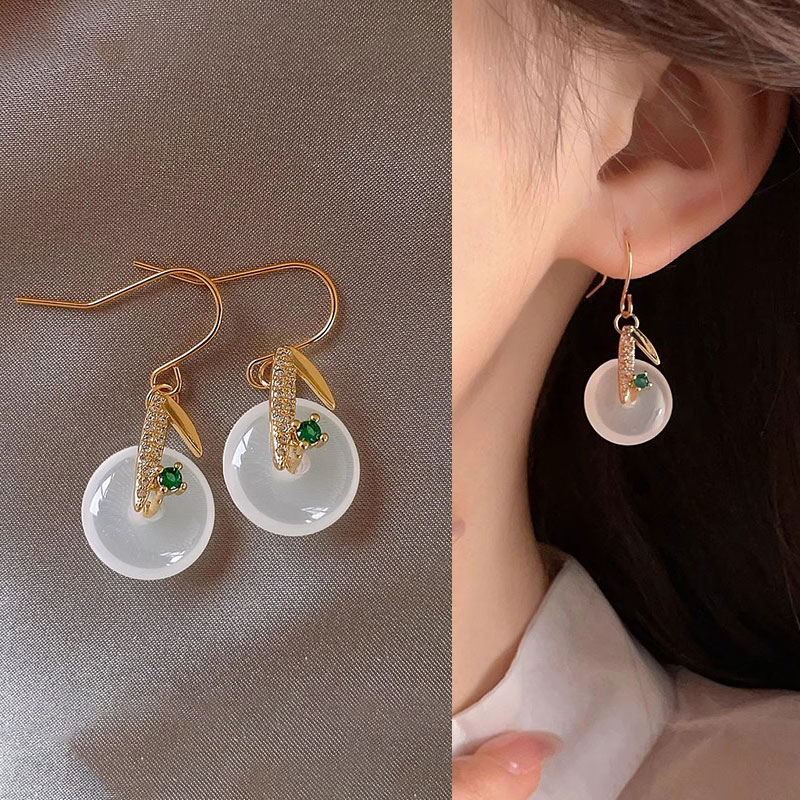 复古国风平安扣耳环女新款爆款新中式气质耳钉轻奢高级感耳饰2513