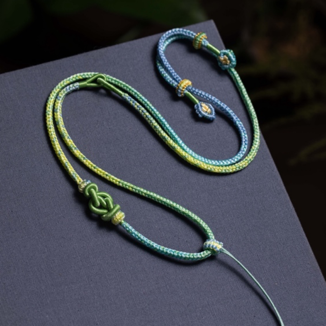 非金属布艺吊坠 如意结纯手工挂绳搭配平安扣可调节吊坠绳BG-036