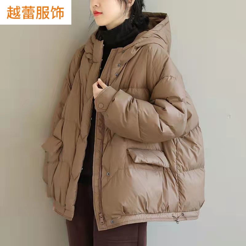 百搭洋气宽松显瘦羽绒棉服女外套加绒加厚秋冬款2021新款韩版棉袄