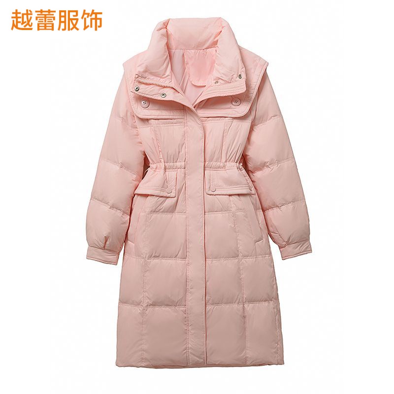 2023新款韩版冬季海军领羽绒服女中长款加厚修身收腰显瘦时尚外套