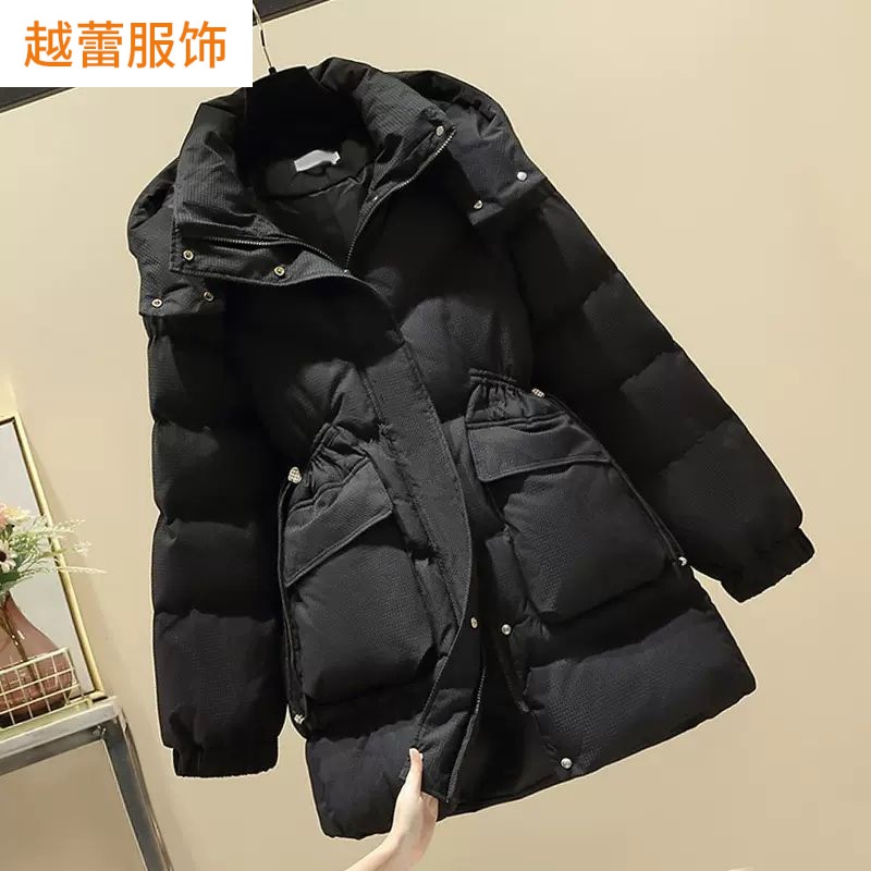 羽绒棉服女2023冬季新款小个子夹棉加厚款今年爆款女式外套中长款
