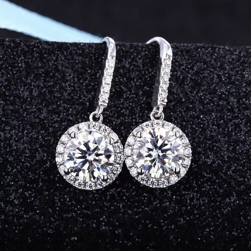 Balala品牌官方直营 【圆包耳钩】0.5-1克拉D色