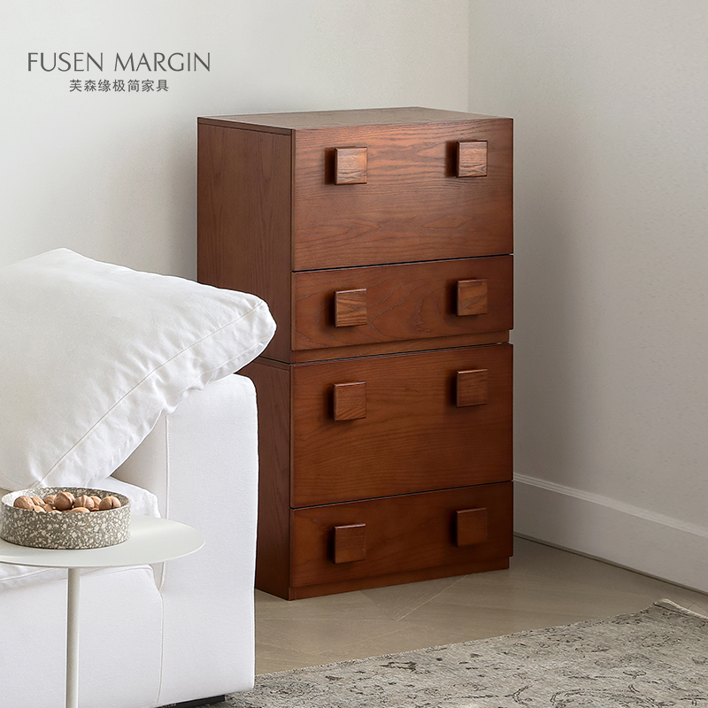 库里南家居卡门柜北欧复古实木电视柜客厅用简约现代中古风置物柜