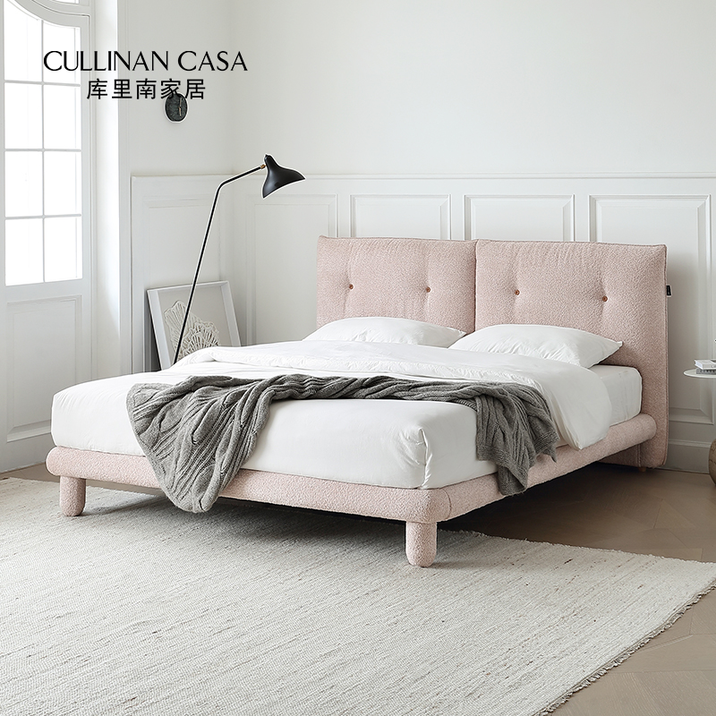 库里南家居小怪床小户型卧室北欧软包布艺床现代简约公主床