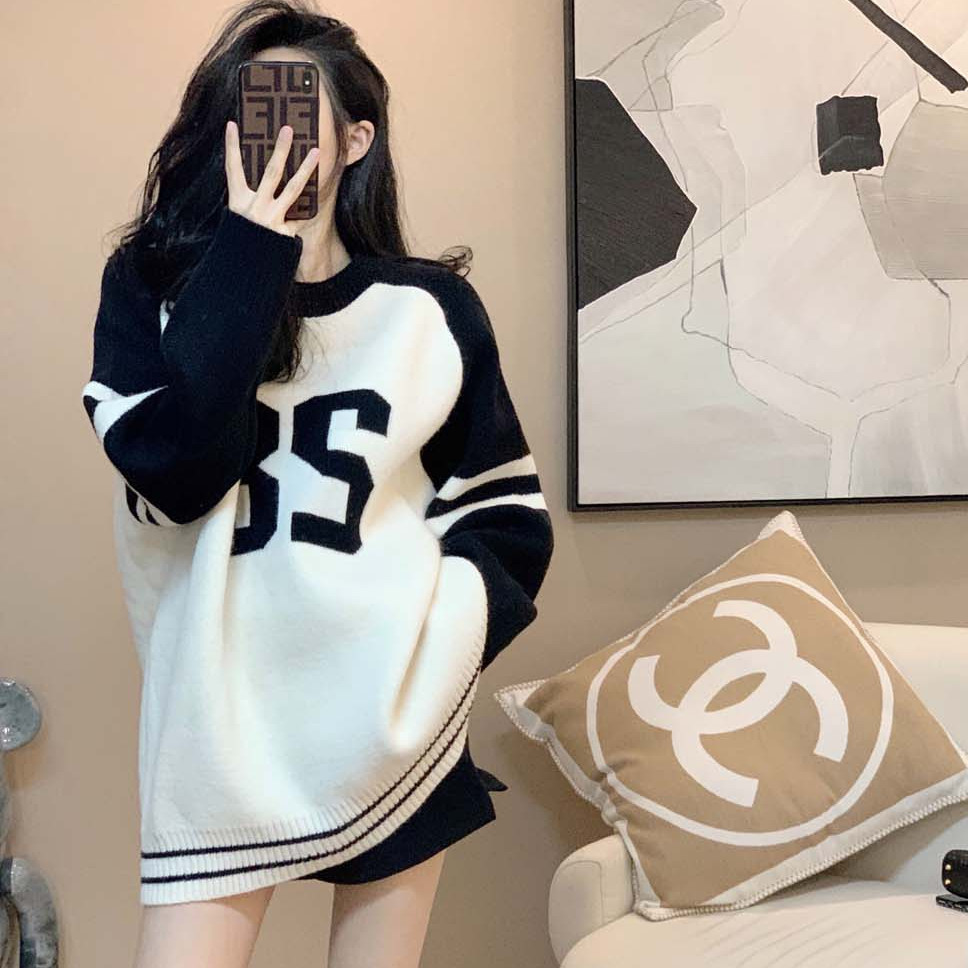 【宝藏衣橱+产地溯源】毛衣女秋冬新款慵懒风圆领针织衫长袖宽松