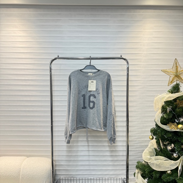 99新 Celine/思琳 2002 celine赛琳 数字印花标语山羊绒卫衣 m码