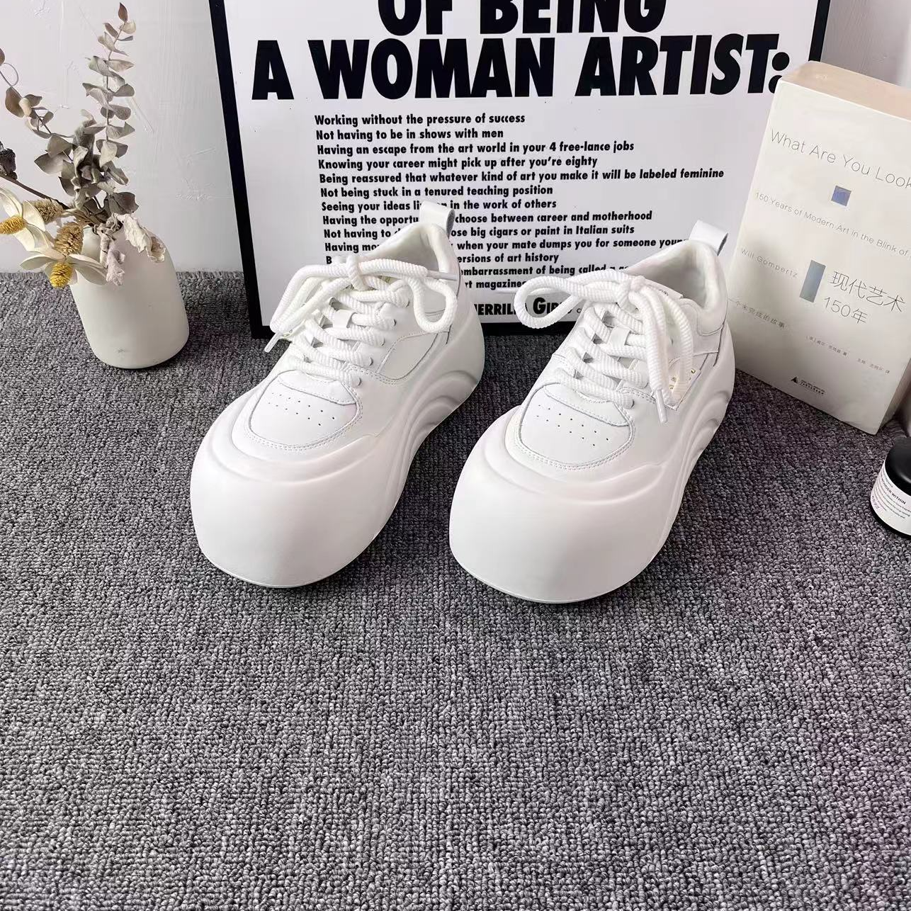 冬季小白鞋女鞋大娃娃头加绒保暖舒适时尚百搭韩版小牛皮夏季透气