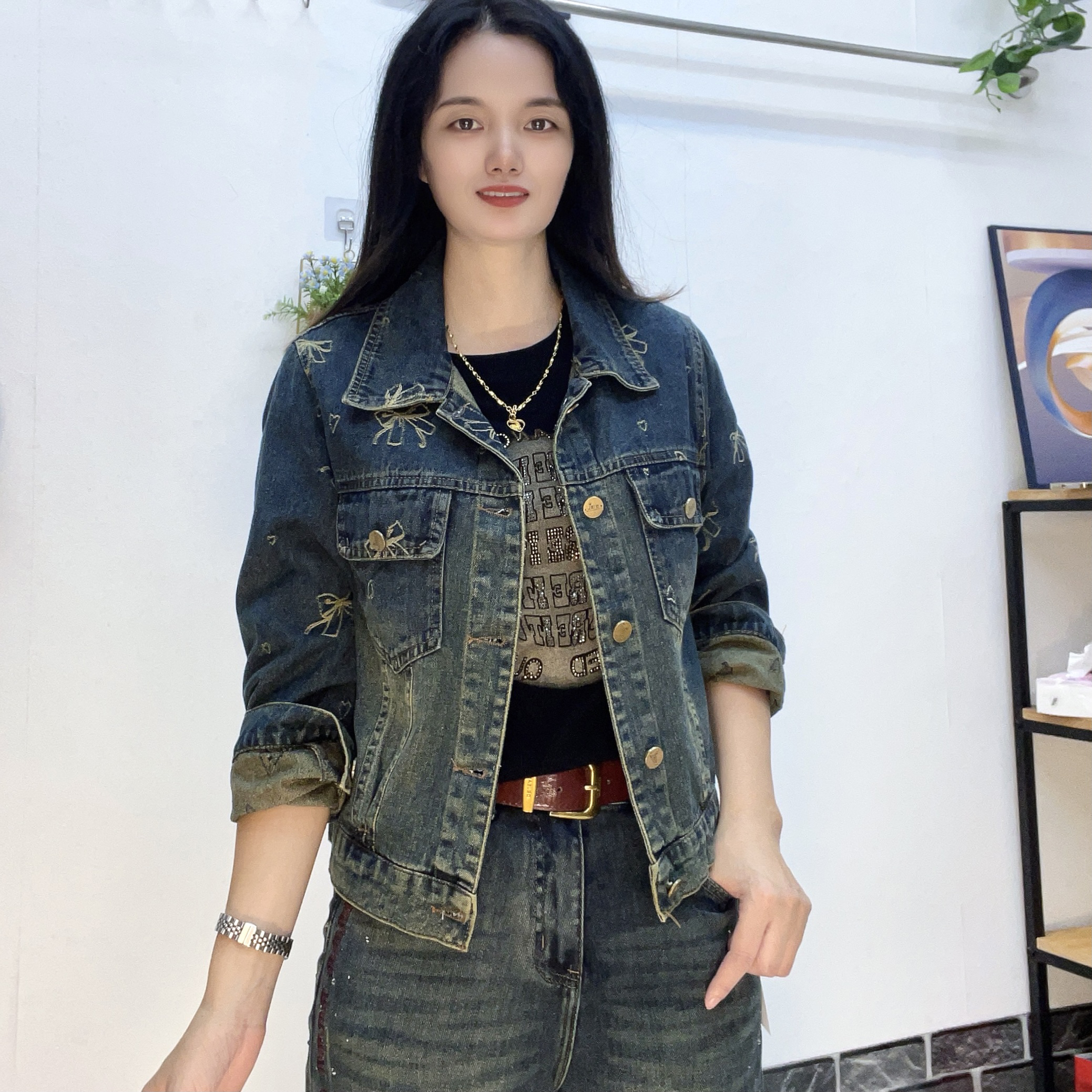 秋季新款韩系重工牛仔外套920