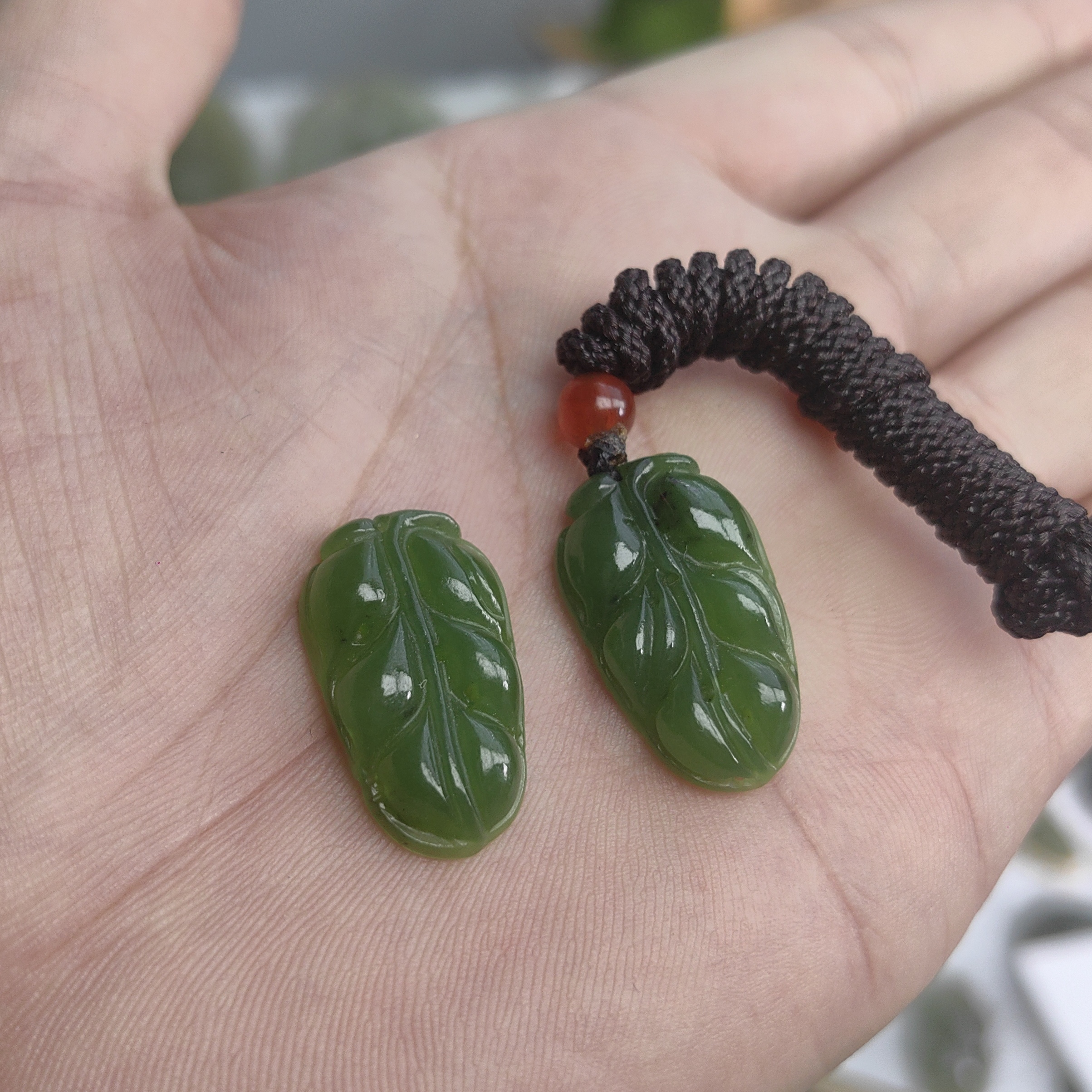 和田碧玉 叶子吊坠