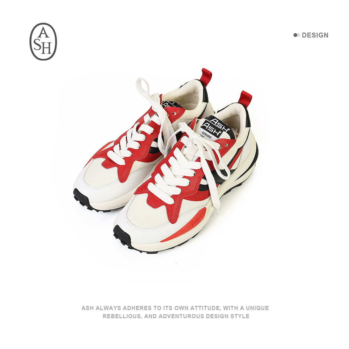 ASH 复古百搭系带撞色拼接休闲厚底运动鞋跑步鞋40001