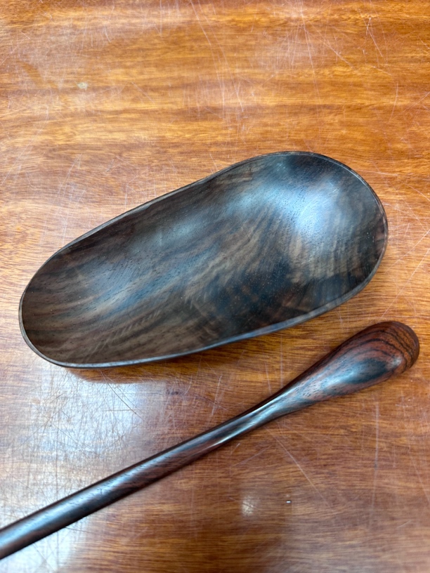 sz原木精美茶则摆件12*7