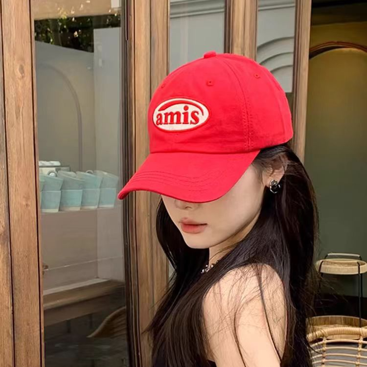 2025潮牌刺绣amis百搭鸭舌60女大头围显脸小帽子2025款网红男款款