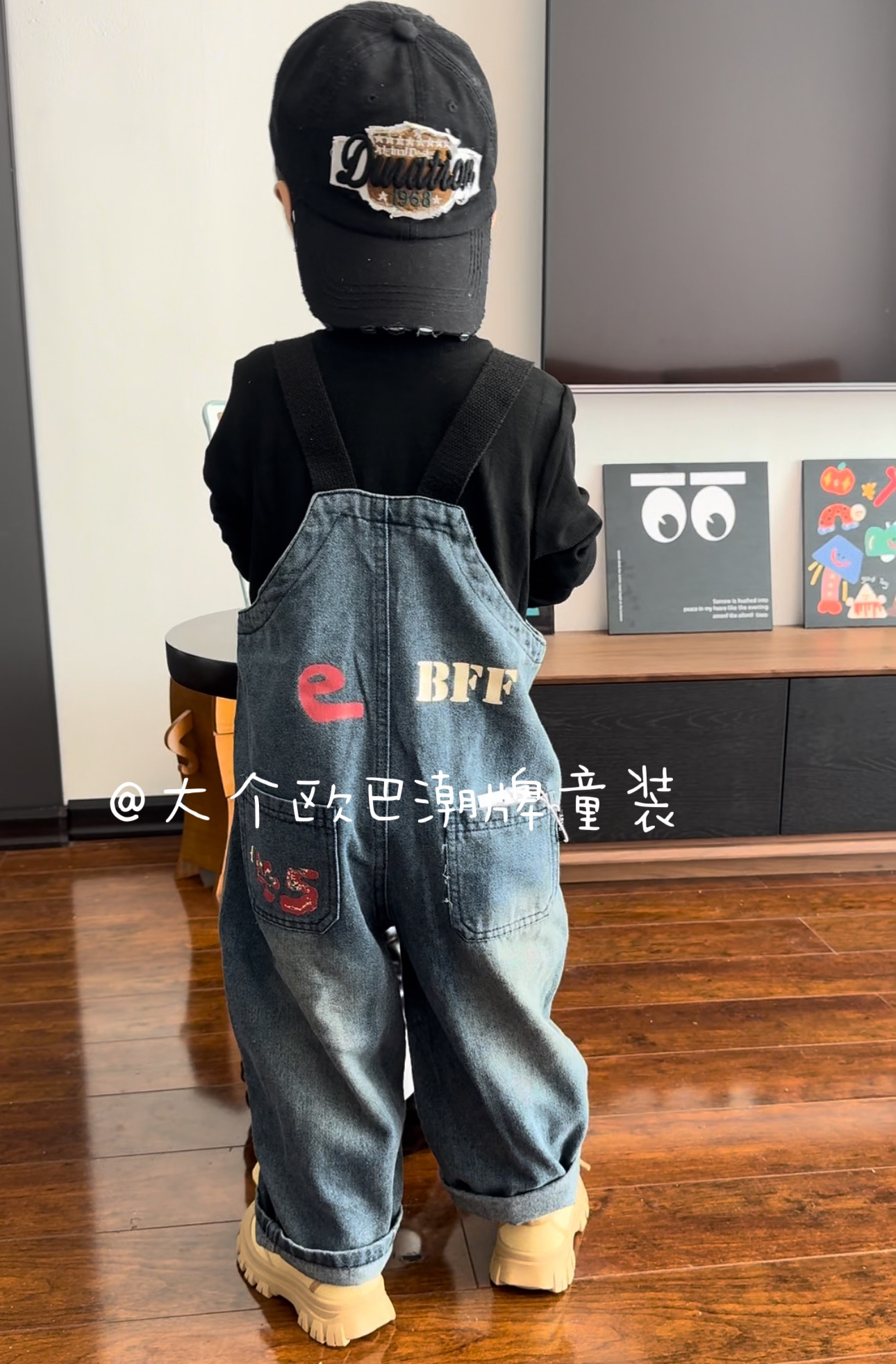 【现货清仓福利】DD新款儿童牛仔背带裤