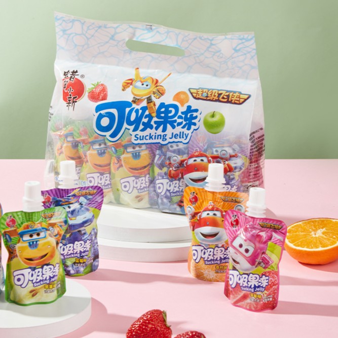 蜡笔小新 680g超级飞侠联名卡通果味型可吸果冻儿童零食