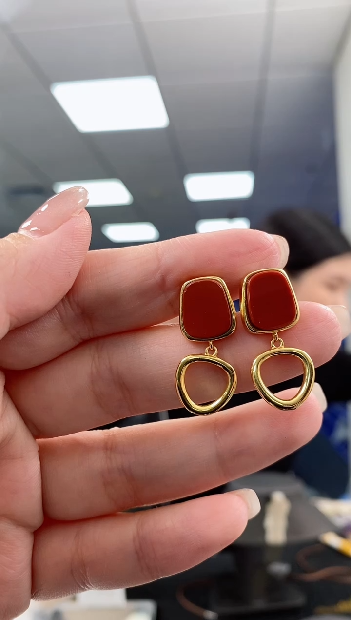 【闪购商品】玛瑙/玉髓耳饰银S925镶嵌多样式发货发其一