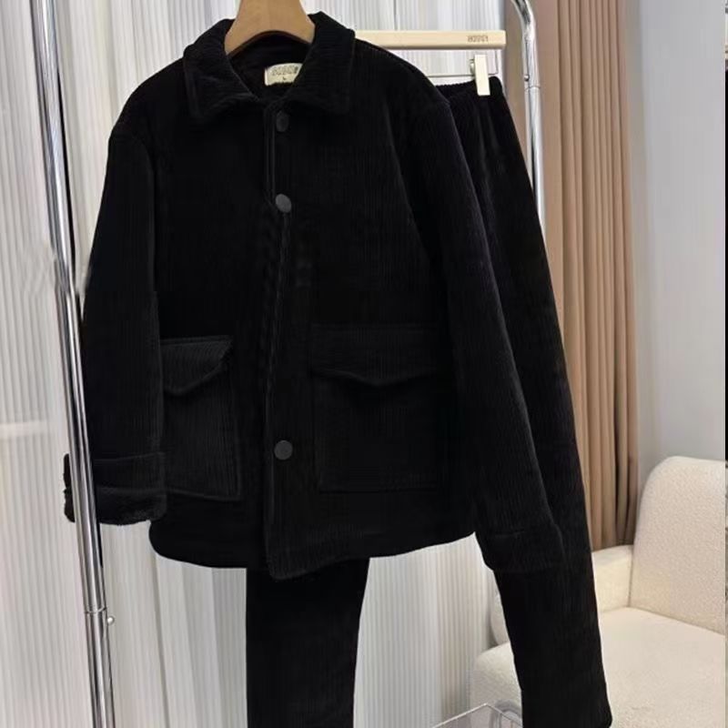 新款冬季男士雪尼尔睡衣三层加绒夹棉加厚可外穿家居服两件套保暖