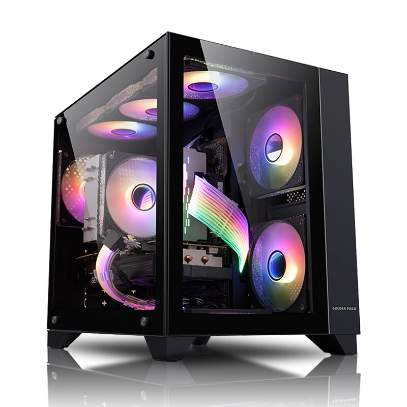 金河田预见海景房支持MATX ITX主板钢化玻璃全景侧透海景房机箱
