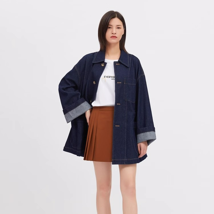 AMASS/阿玛施休闲宽松潮牌单排扣丹宁工装风牛仔外套5400596