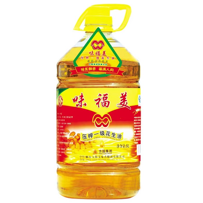 味福美方圆桶装味福美压榨一级花生油5L