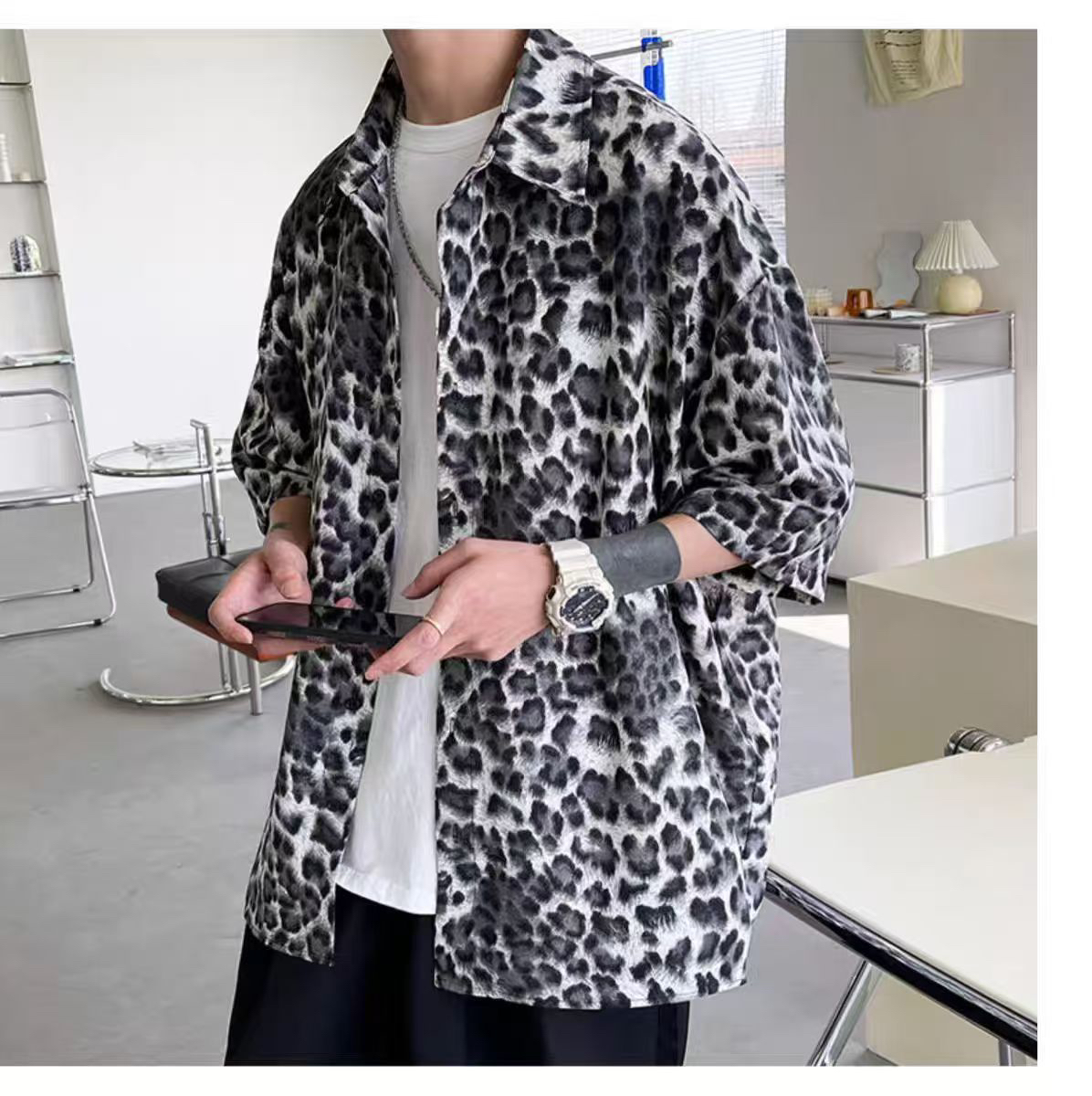 新 ABR高奢潮品豹纹 C2802 冰丝短袖