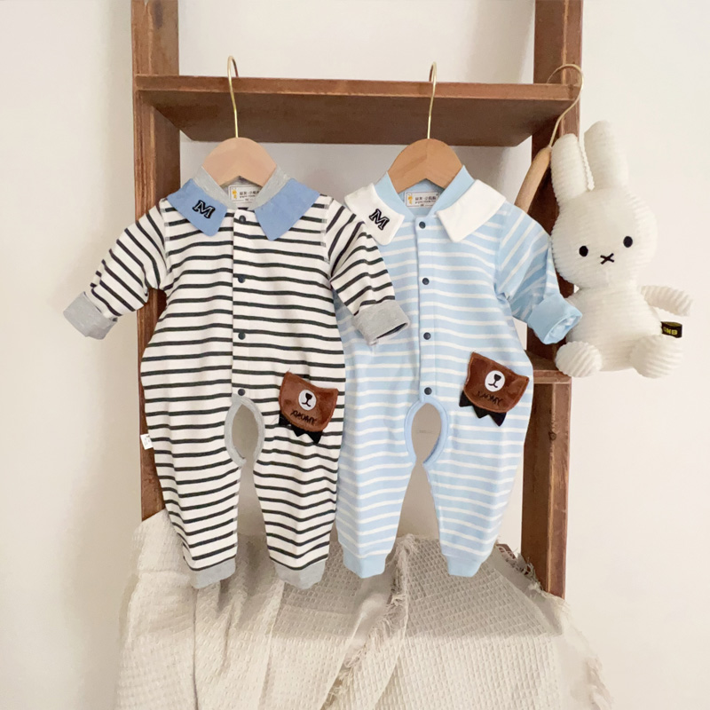 【麦豆麻麻】婴幼儿小蚂蚁宝宝四季长袖贴身连身衣家居服爬爬服0002