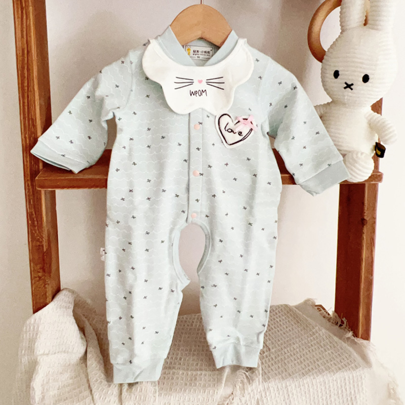 【麦豆麻麻】婴幼儿小蚂蚁宝宝四季长袖贴身连身衣家居服爬爬服0001