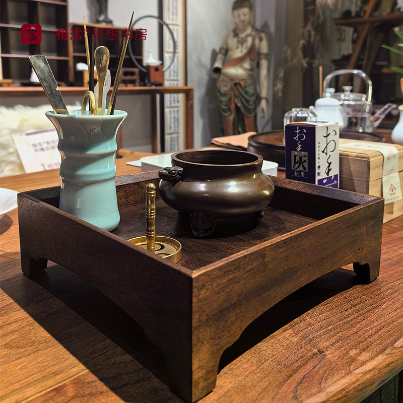 相濡精炼紫铜宣德香炉香篆七件套文盒承盘香道大套装赠老山檀香粉