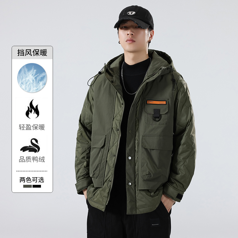 波司登羽绒服2023新款冬季工装风格极限户外登山装白鸭绒羽绒服男